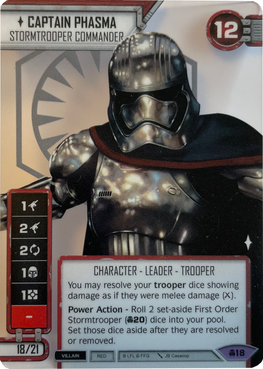Captain Phasma - Stromtrooper Commander (CONV) SpotGLASS Promo (Card only) Star Wars Destiny Fantasy Flight Games   