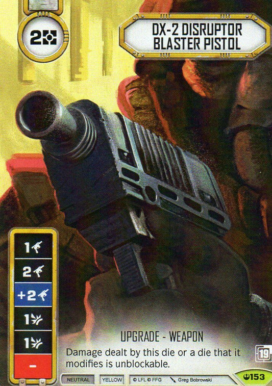 DX-2 Disruptor Blaster Pistol (SOH) Promo (Card only) Star Wars Destiny Fantasy Flight Games   