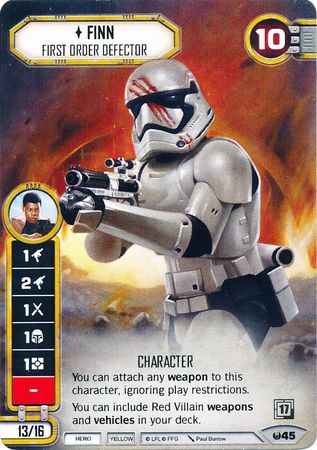 Star Wars Destiny Finn - First Order Defector (AWK) Promo (Card only)