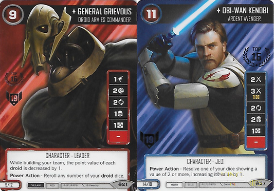 General Grievous – Droid Armies Commander / Obi-Wan Kenobi – Ardent Avenger (CONV) Spotgloss Promo (Card only) Star Wars Destiny Fantasy Flight Games   