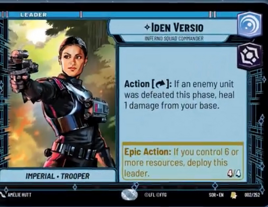 Iden Versio - Infero Squad Commander (SOR) Rare Star Wars Unlimited Fantasy Flight Games Standard Non-Foil 