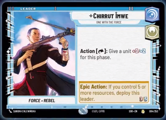 Chirrut Imwe - One With the Force (SOR) Rare Star Wars Unlimited Fantasy Flight Games Standard Non-Foil 