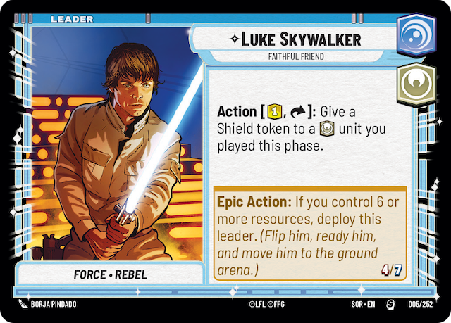 Luke Skywalker - Faithful Friend (SOR) Special Star Wars Unlimited Fantasy Flight Games Standard Non-Foil 