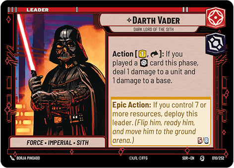 Darth Vader - Dark Lord of the Sith (SOR) Special Star Wars Unlimited Fantasy Flight Games Standard Non-Foil 