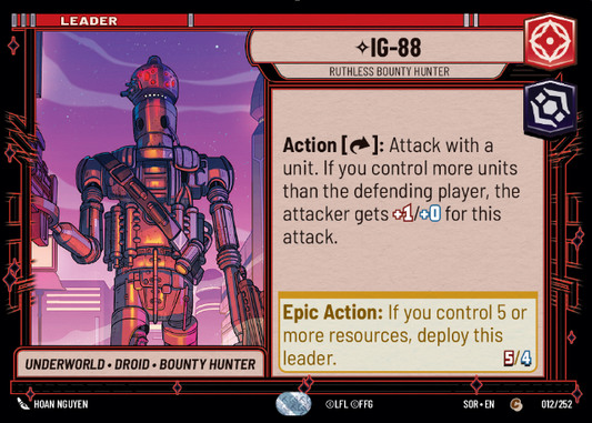 IG-88 - Ruthless Bounty Hunter (SOR) Common Star Wars Unlimited Fantasy Flight Games Standard Non-Foil 