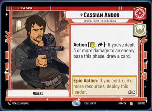 Cassian Andor - Dedicated to the Rebellion (SOR) Rare Star Wars Unlimited Fantasy Flight Games Standard Non-Foil 