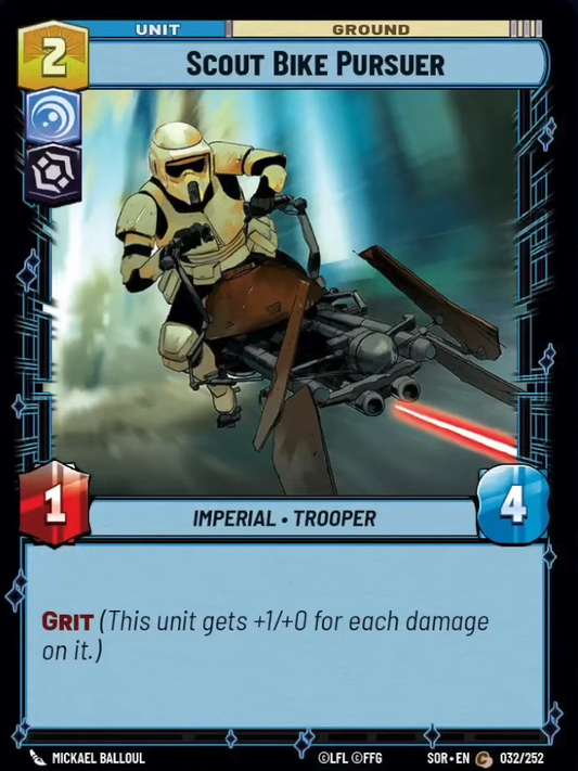 Scout Bike Pursuer (SOR) Common Star Wars Unlimited Fantasy Flight Games Standard Non-Foil 