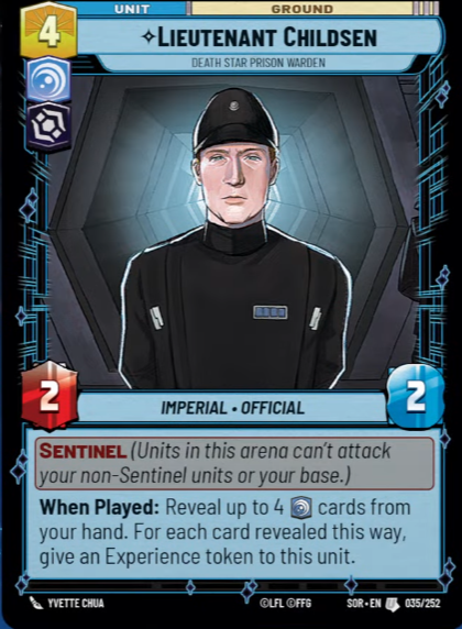 Lieutenant Childsen - Death Star Prison Warden (SOR) Uncommon Star Wars Unlimited Fantasy Flight Games Standard Non-Foil 