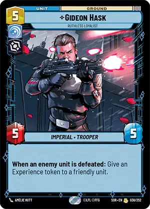 Gideon Hask - Ruthless Loyalist (SOR) Rare Star Wars Unlimited Fantasy Flight Games Standard Non-Foil 