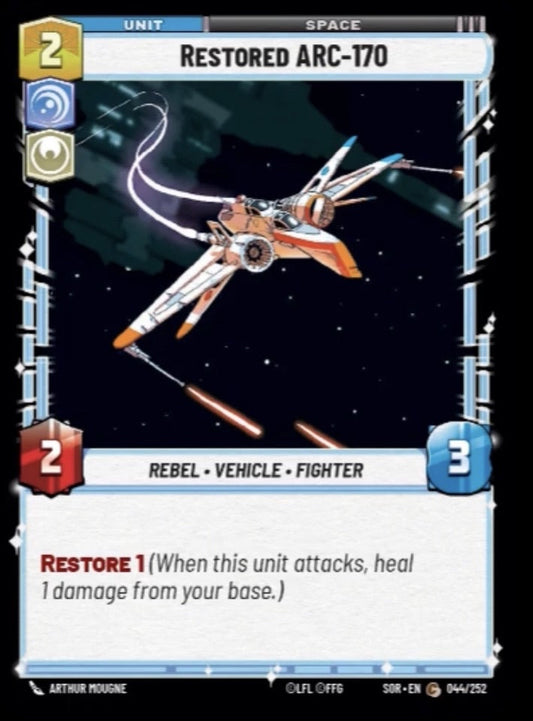 Restored ARC-170 (SOR) Common Star Wars Unlimited Fantasy Flight Games Standard Non-Foil 