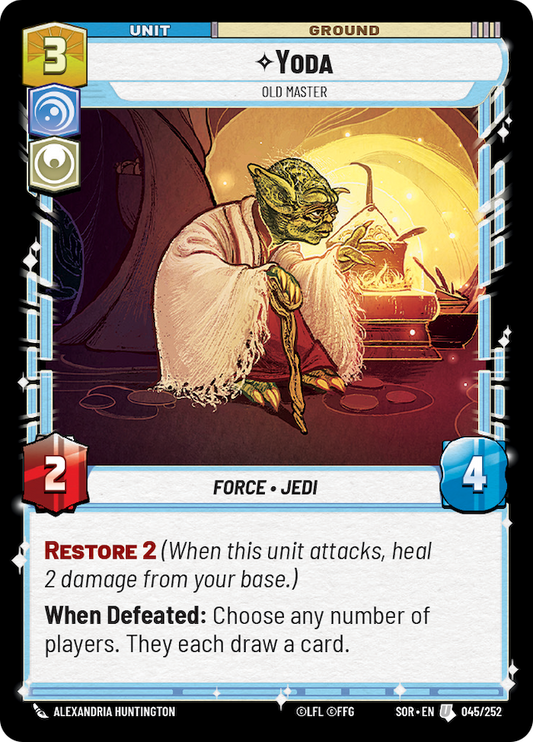 Yoda - Old Master (SOR) Uncommon Star Wars Unlimited Fantasy Flight Games Standard Non-Foil 
