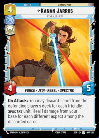 Kanan Jarrus - Revealed Jedi (SOR) Uncommon Star Wars Unlimited Fantasy Flight Games Standard Non-Foil 