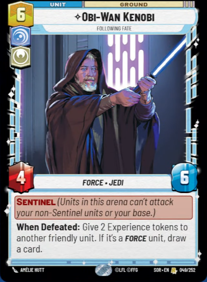 Obi-Wan Kenobi - Following Fate (SOR) Rare Star Wars Unlimited Fantasy Flight Games Standard Non-Foil 