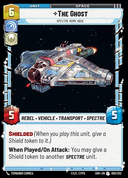 The Ghost - Spectre Home Base (SOR) Uncommon Star Wars Unlimited Fantasy Flight Games Standard Non-Foil 