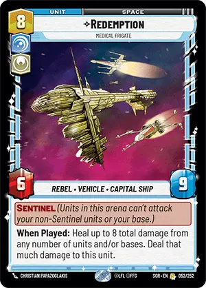 Redemption - Medical Frigate (SOR) Rare Star Wars Unlimited Fantasy Flight Games Standard Non-Foil 