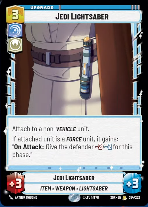 Jedi Lightsaber (SOR) Rare Star Wars Unlimited Fantasy Flight Games Standard Non-Foil 