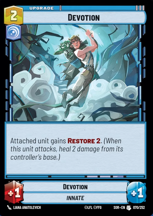 Devotion (SOR) Uncommon Star Wars Unlimited Fantasy Flight Games Standard Non-Foil 