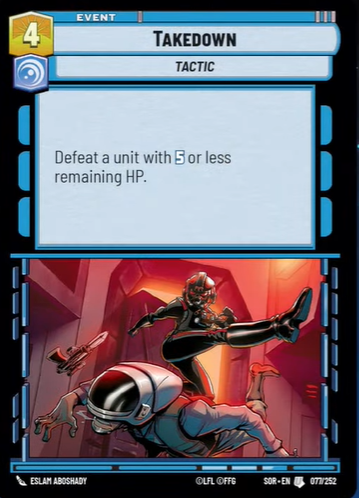 Takedown (SOR) Uncommon Star Wars Unlimited Fantasy Flight Games Standard Non-Foil 