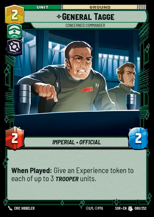 General Tagge - Concerned Commander (SOR) Uncommon Star Wars Unlimited Fantasy Flight Games Standard Non-Foil 