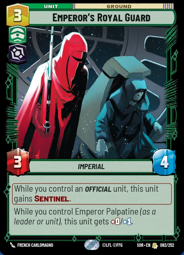 Emperor's Royal Guard (SOR) Rare Star Wars Unlimited Fantasy Flight Games Standard Non-Foil 