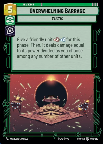 Overwhelming Barrage (SOR) Uncommon Star Wars Unlimited Fantasy Flight Games Standard Non-Foil 