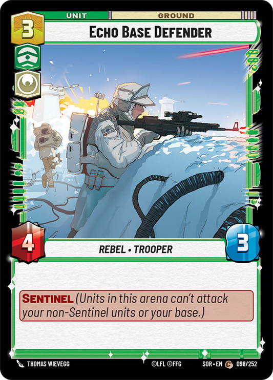 Echo Base Defender (SOR) Common Star Wars Unlimited Fantasy Flight Games Standard Non-Foil 