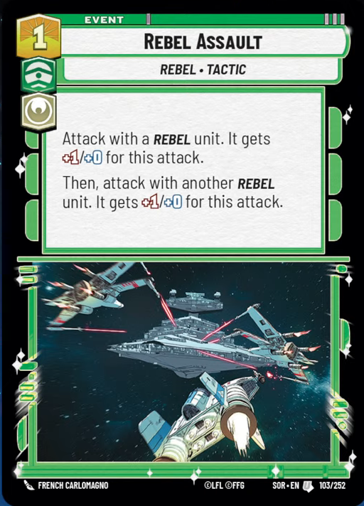 Rebel Assault (SOR) Uncommon Star Wars Unlimited Fantasy Flight Games Standard Non-Foil 