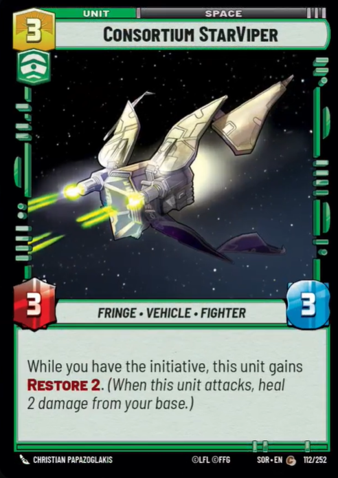 Consortium StarViper (SOR) Common Star Wars Unlimited Fantasy Flight Games Standard Non-Foil 