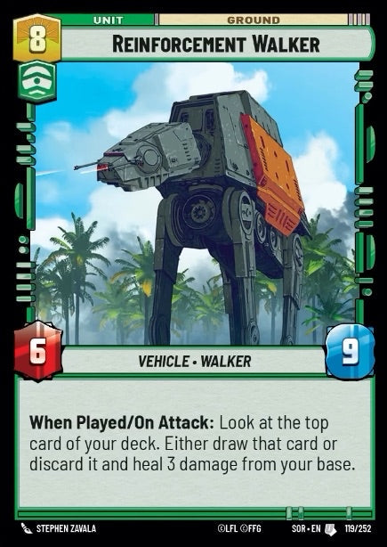 Reinforcement Walker (SOR) Uncommon Star Wars Unlimited Fantasy Flight Games Standard Non-Foil 