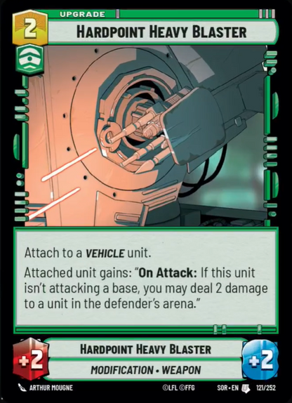 Hardpoint Heavy Blaster (SOR) Uncommon Star Wars Unlimited Fantasy Flight Games Standard Non-Foil 