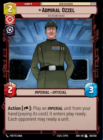 Admiral Ozzel - Overconfident (SOR) Uncommon Star Wars Unlimited Fantasy Flight Games Standard Non-Foil 