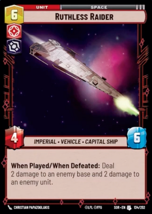 Ruthless Raider (SOR) Uncommon Star Wars Unlimited Fantasy Flight Games Standard Non-Foil 