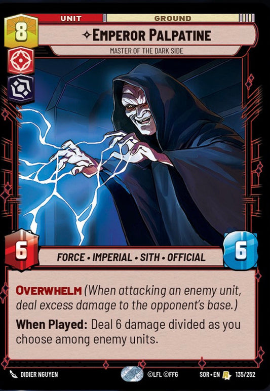 Emperor Palpatine - Master of the Dark Side (SOR) Rare Star Wars Unlimited Fantasy Flight Games Standard Non-Foil 