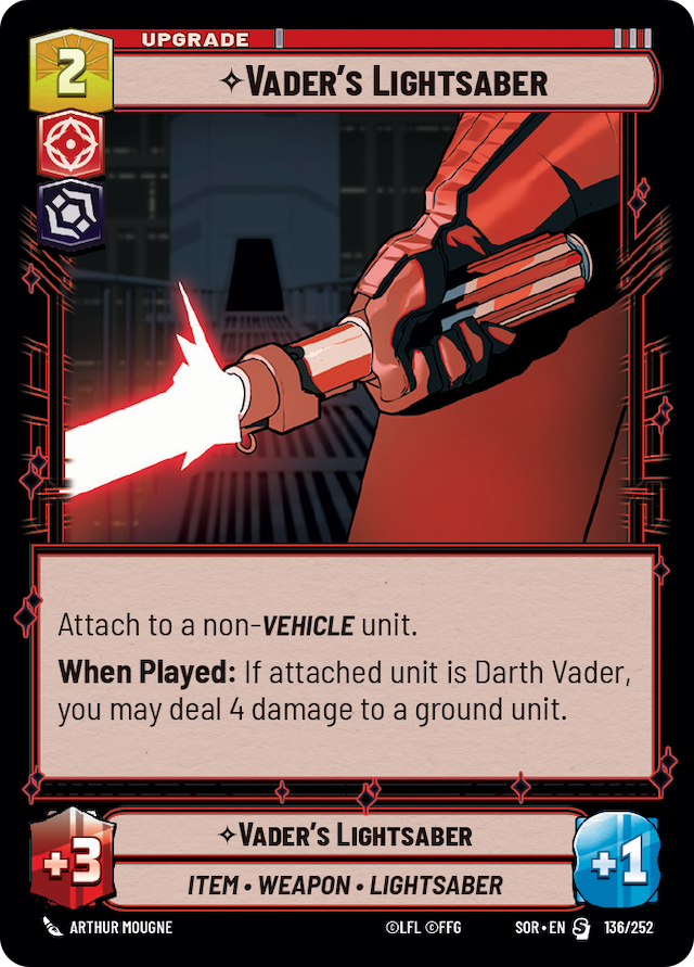 Vader's Lightsaber (SOR) Starter Star Wars Unlimited Fantasy Flight Games Standard Non-Foil 