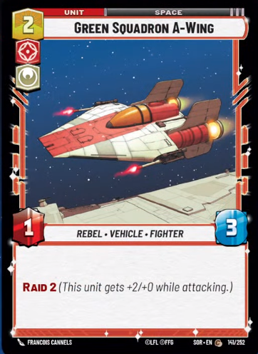 Green Squadron A-Wing (SOR) Common Star Wars Unlimited Fantasy Flight Games Standard Non-Foil 