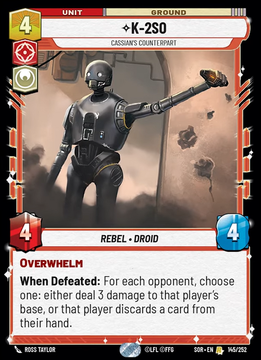 K-2SO - Cassian's Counterpart (SOR) Rare Star Wars Unlimited Fantasy Flight Games Standard Non-Foil 