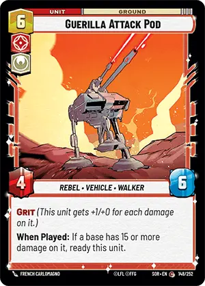 Guerilla Attack Pod (SOR) Common Star Wars Unlimited Fantasy Flight Games Standard Non-Foil 