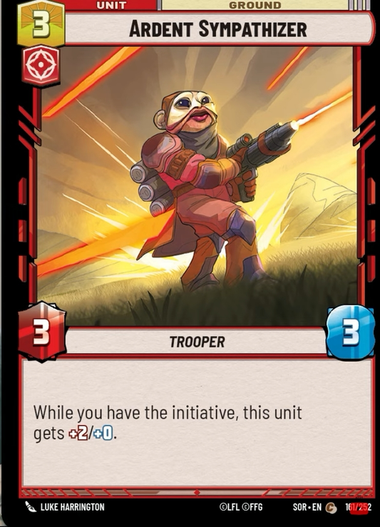 Ardent Sympathizer (SOR) Common Star Wars Unlimited Fantasy Flight Games Standard Non-Foil 