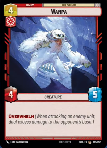 Wampa (SOR) Common Star Wars Unlimited Fantasy Flight Games Standard Non-Foil 
