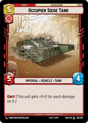 Occupier Siege Tank (SOR) Common Star Wars Unlimited Fantasy Flight Games Standard Non-Foil 