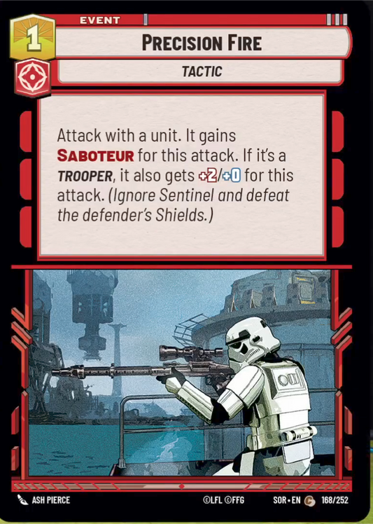 Precision Fire (SOR) Common Star Wars Unlimited Fantasy Flight Games Standard Non-Foil 