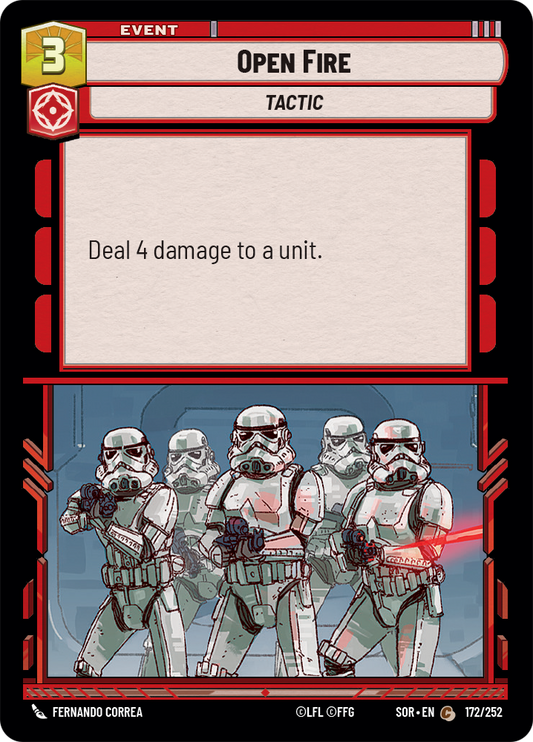 Open Fire (SOR) Common Star Wars Unlimited Fantasy Flight Games Standard Non-Foil 