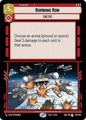 Bombing Run (SOR) Rare Star Wars Unlimited Fantasy Flight Games Standard Non-Foil 
