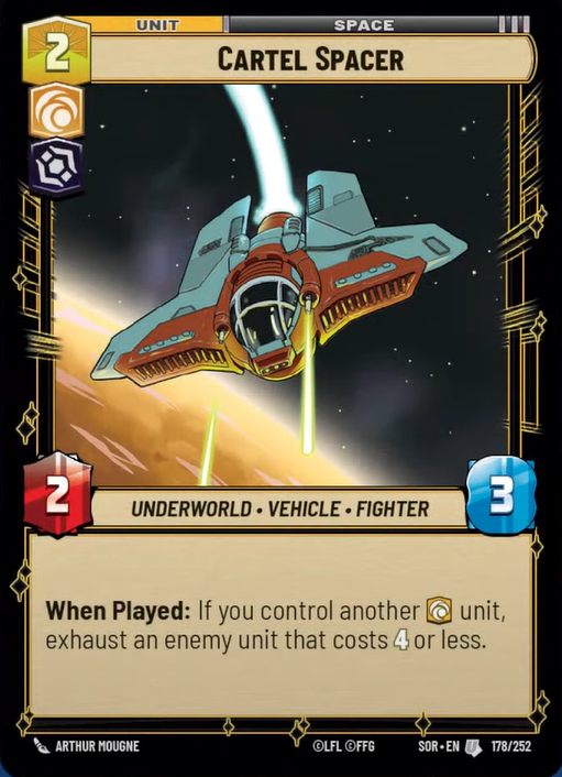 Cartel Spacer (SOR) Uncommon Star Wars Unlimited Fantasy Flight Games Standard Non-Foil 