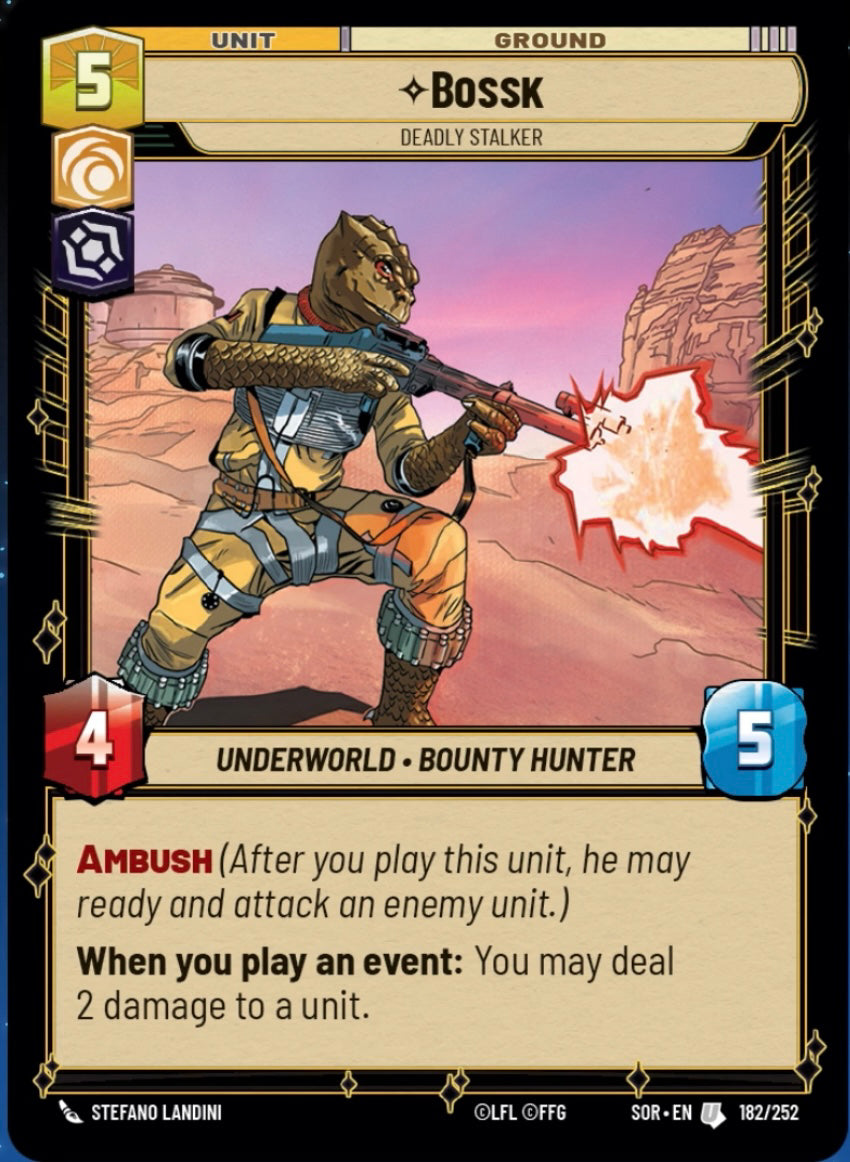 Bossk - Deadly Stalker (SOR) Uncommon Star Wars Unlimited Fantasy Flight Games Standard Non-Foil 
