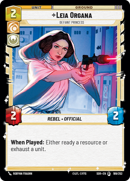 Leia Organa - Defiant Princess (SOR) Starter Star Wars Unlimited Fantasy Flight Games Standard Non-Foil 
