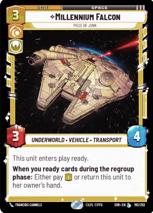 Millennium Falcon - Piece Of Junk (SOR) Legendary Star Wars Unlimited Fantasy Flight Games Standard Non-Foil 