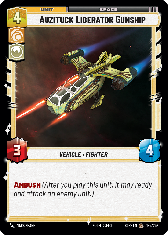 Auzituck Liberator Gunship (SOR) Common Star Wars Unlimited Fantasy Flight Games Standard Non-Foil 
