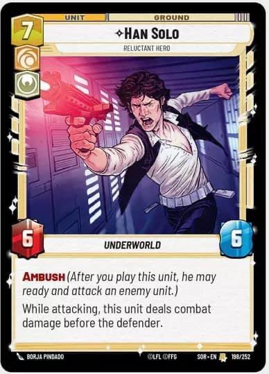 Han Solo - Reluctant Hero (SOR) Rare Star Wars Unlimited Fantasy Flight Games Standard Non-Foil 