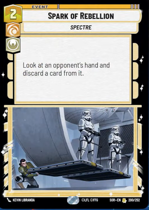 Spark of Rebellion (SOR) Rare Star Wars Unlimited Fantasy Flight Games Standard Non-Foil 